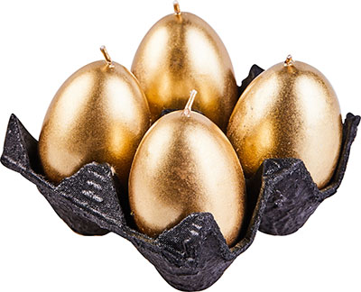 Свечи в наборе золото "Яйца" 4 шт