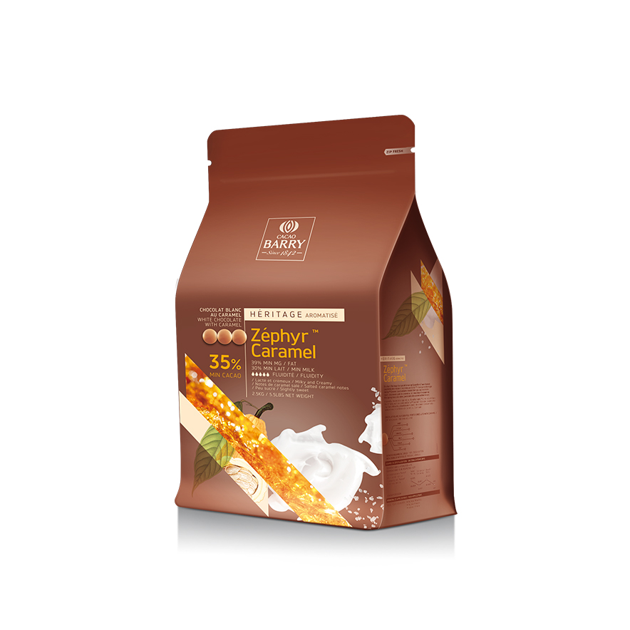 Каллебаут белый шоколад c карамелью Zephyr 35%, 2.5кг