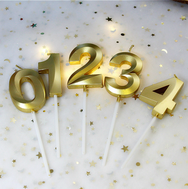 Свеча для торта цифра 47.5*33мм №2 золото